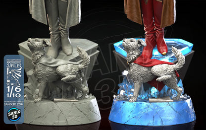 Supergirl resin fan art statue available in 1:6 scale and 1:10 scale display collectible with detailed sculpt and scenic base
