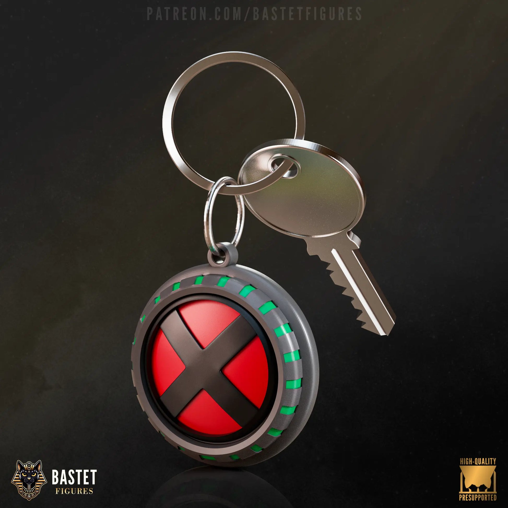 3D printed Rogue X-Men resin fan art keychain
