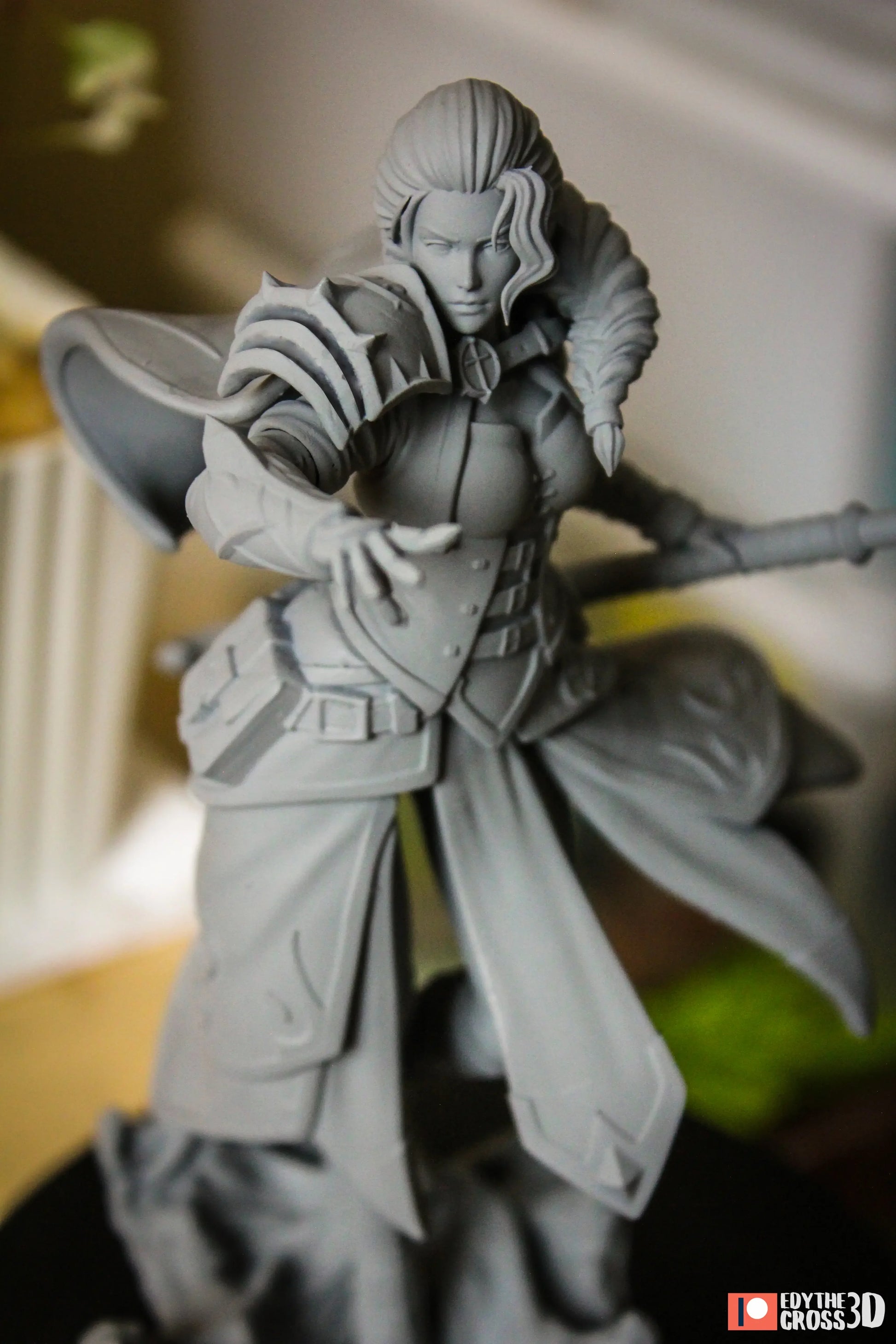 dramatic closeup showing details on torso and belts