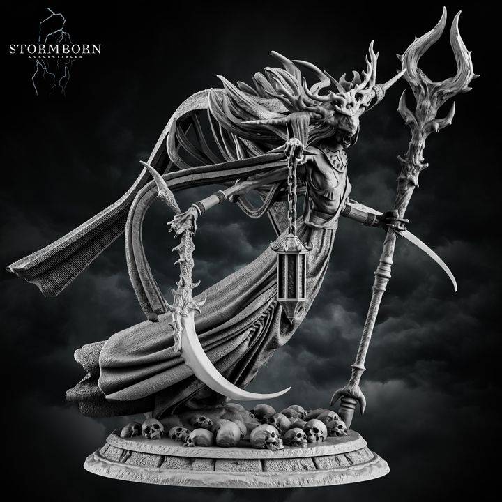 Banshee Queen right-side view showing cloak and antlered crown detail