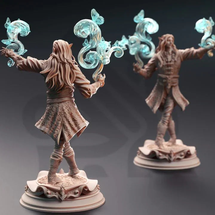 Fantasy elf caster model with magical flourish and robes