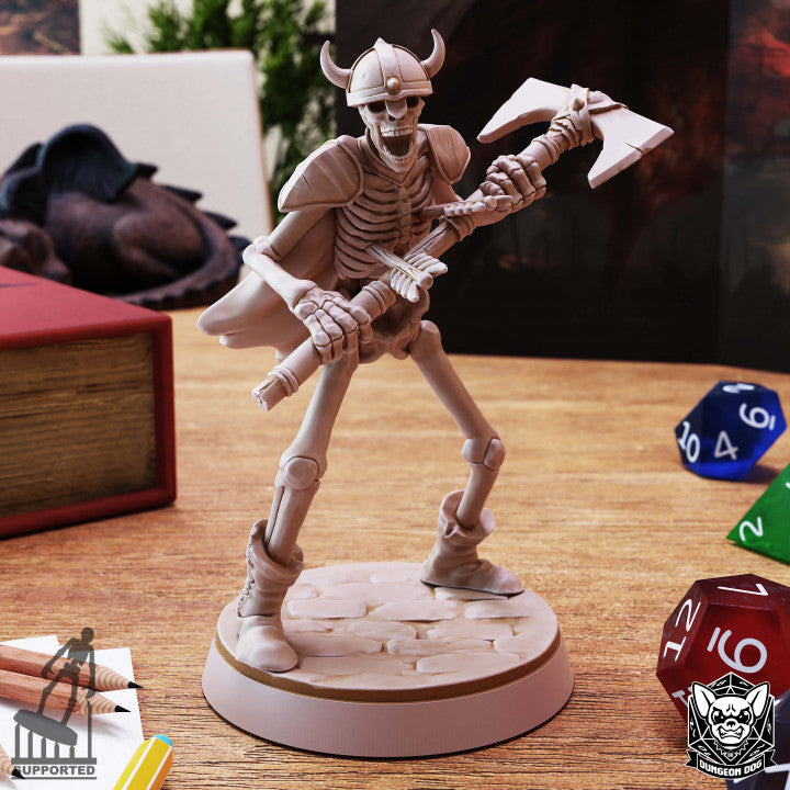 Floki - Skeleton Axe Warrior | 32mm Resin RPG Miniature | Dungeon Dog ...
