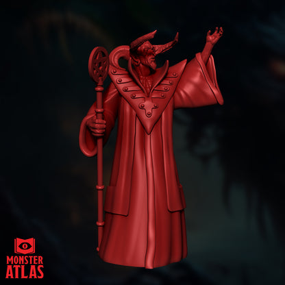 Asmodeus Lord of the Ninth resin miniature demon ruler with staff and flowing robes for tabletop RPG or dark fantasy display