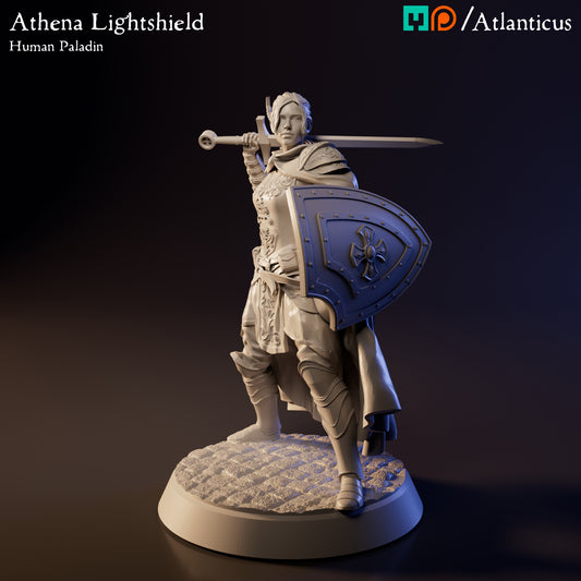 Athena Lightshield - Female Human Paladin Resin Miniature