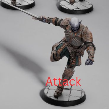 Graveward Legion resin miniatures – vampiric knights in multiple poses including attack, duel, and run stances, printed by D&K Custom Prints