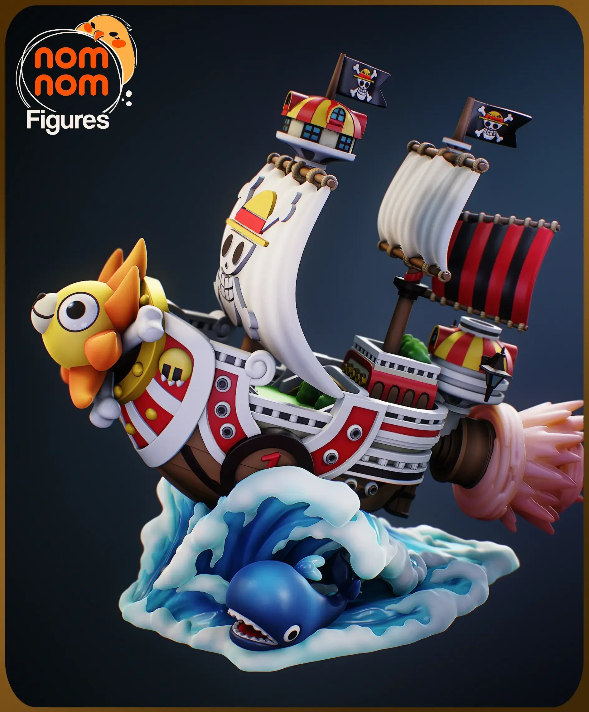 Chibi Thousand Sunny One Piece figure colorful render showing details