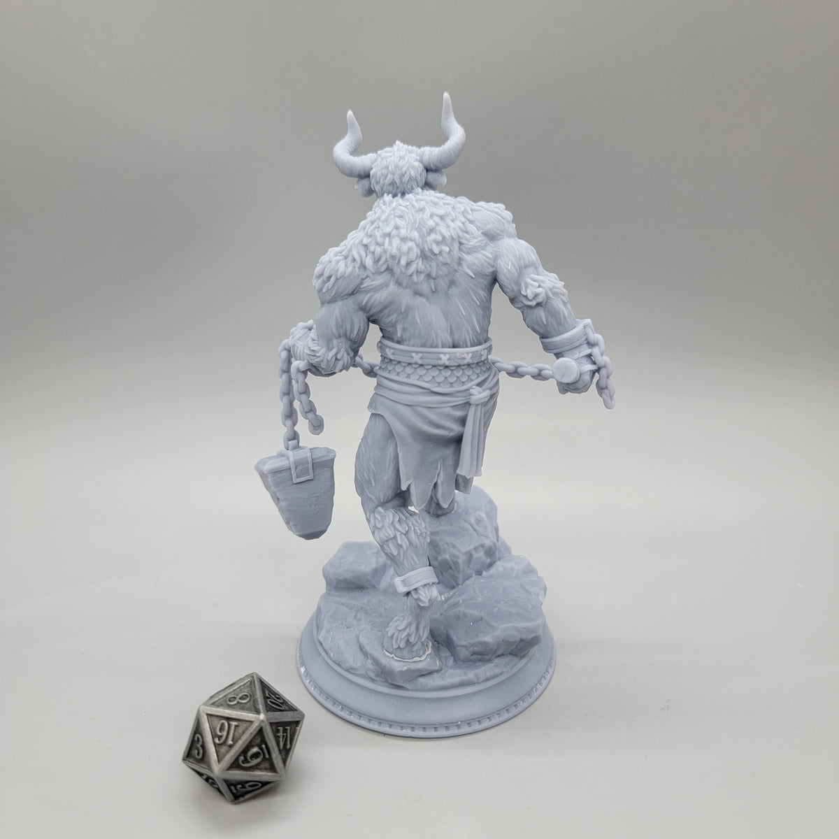 75mm variant of Minotaur - Chain Mace - engineering grade resin - gray - 16K printers