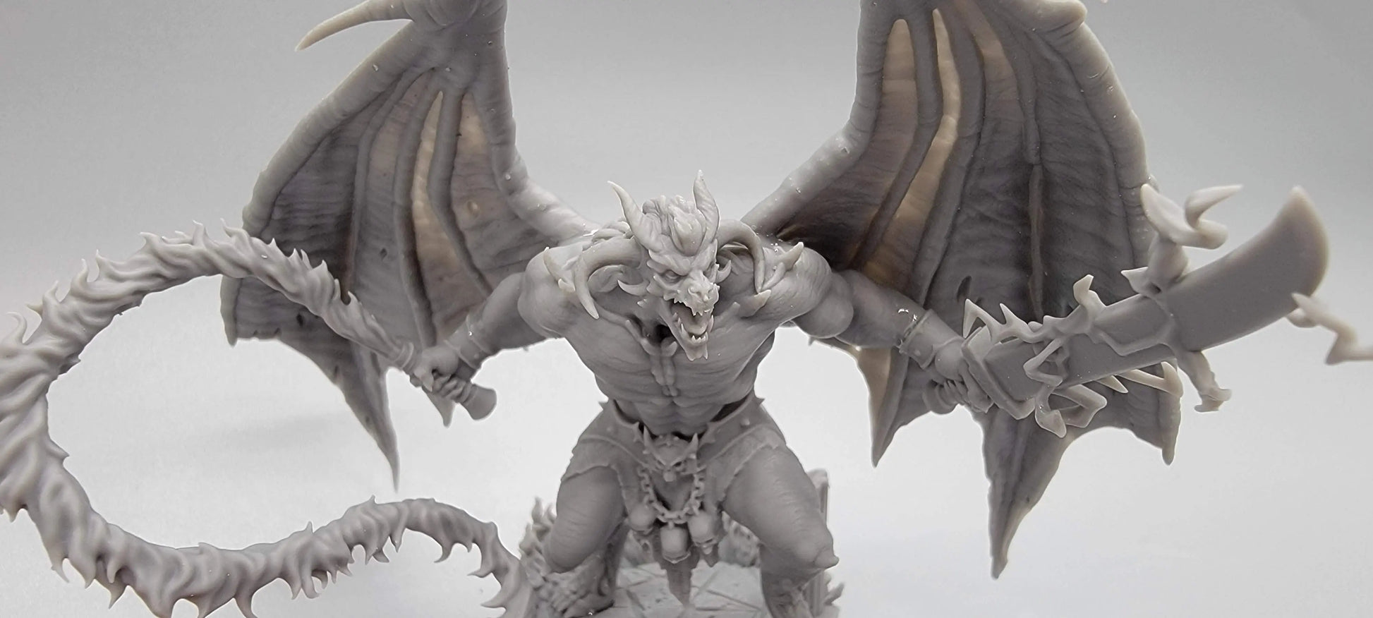 Epic image of the fantasy creature Balor printed at .03mm layer height for the painter in mind