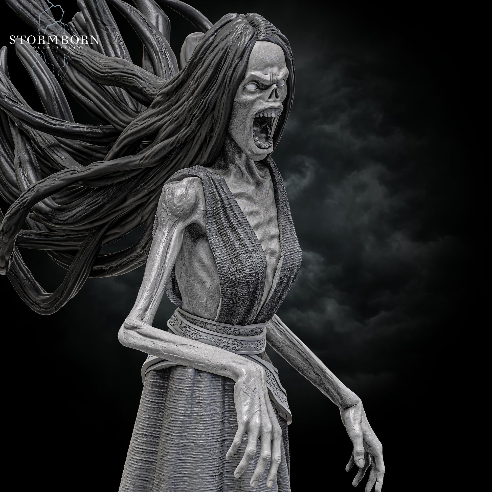 Close-up of Banshee face and upper body for painting detail reference