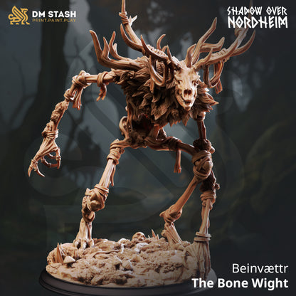 Beinvættr Bone Wendigo resin boss monster miniature on scenic base