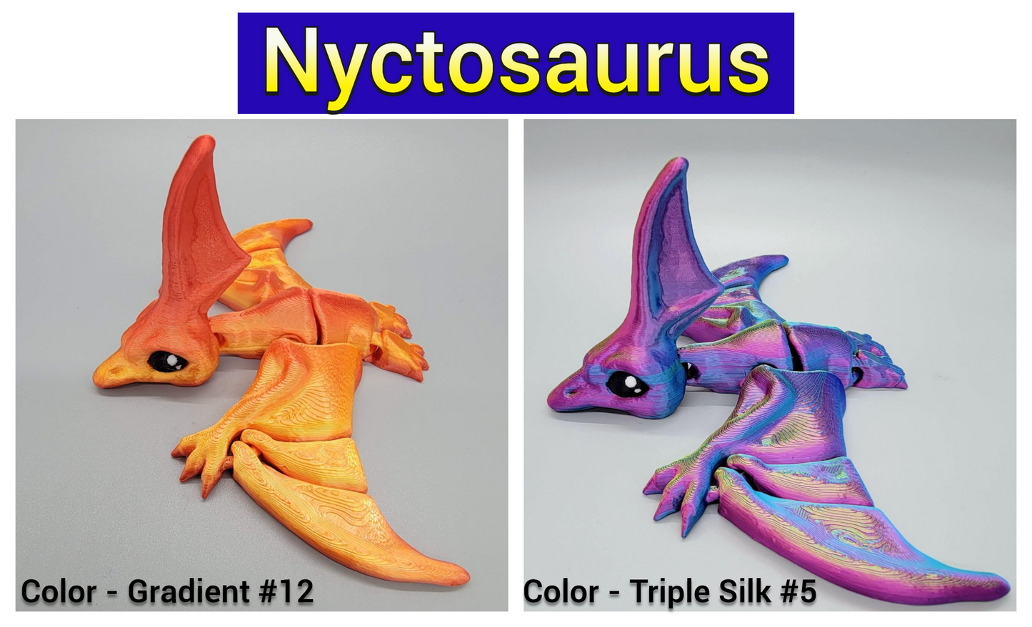 Flappy Pterodactyl & Nyctosaurus Toys | Custom Colors