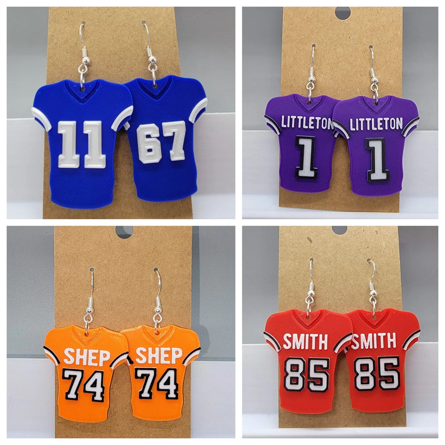 Custom Football Jersey Earrings