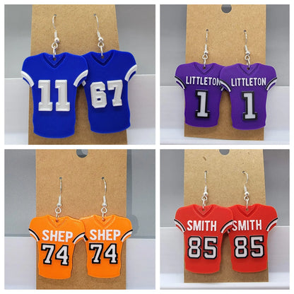 Custom Football Jersey Earrings