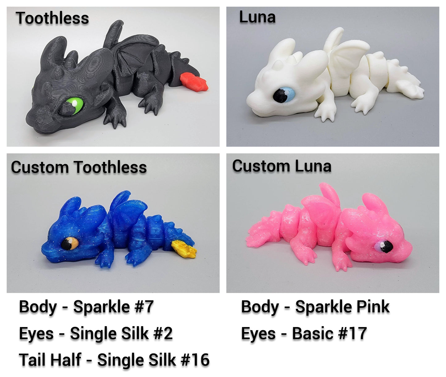 Juguete o llavero de mariposa Wyvern: impreso en 3D, articulado, tamaños pequeño y grande