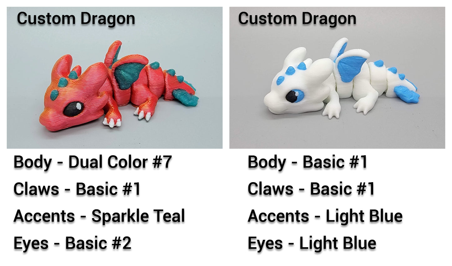 Juguete o llavero de mariposa Wyvern: impreso en 3D, articulado, tamaños pequeño y grande