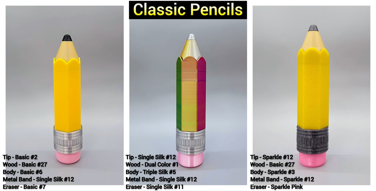 Pencil Clickers Custom Colors