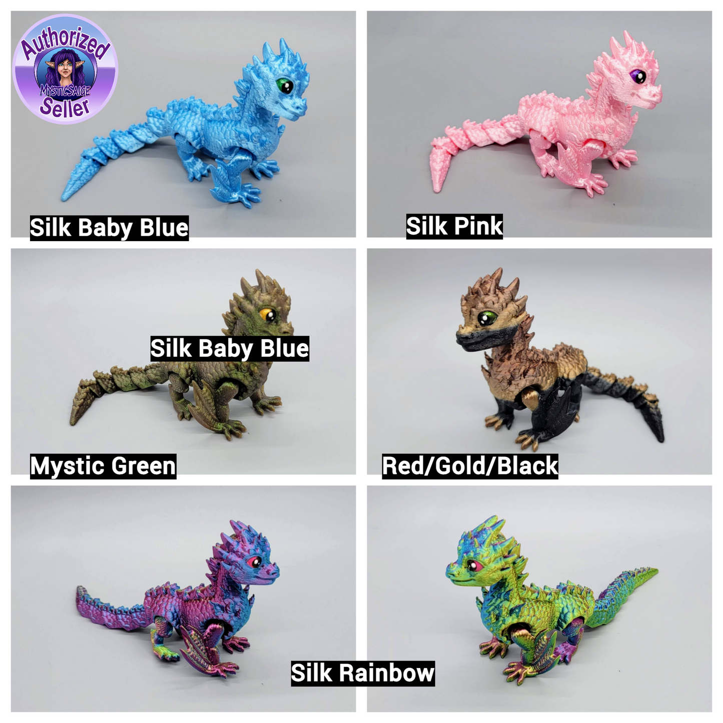 Custom Articulated Fyros Wyvern Dragon & Baby - Sensory Toy - Mythical Fidget - Collectible Fantasy Figure - DnD Player Gift