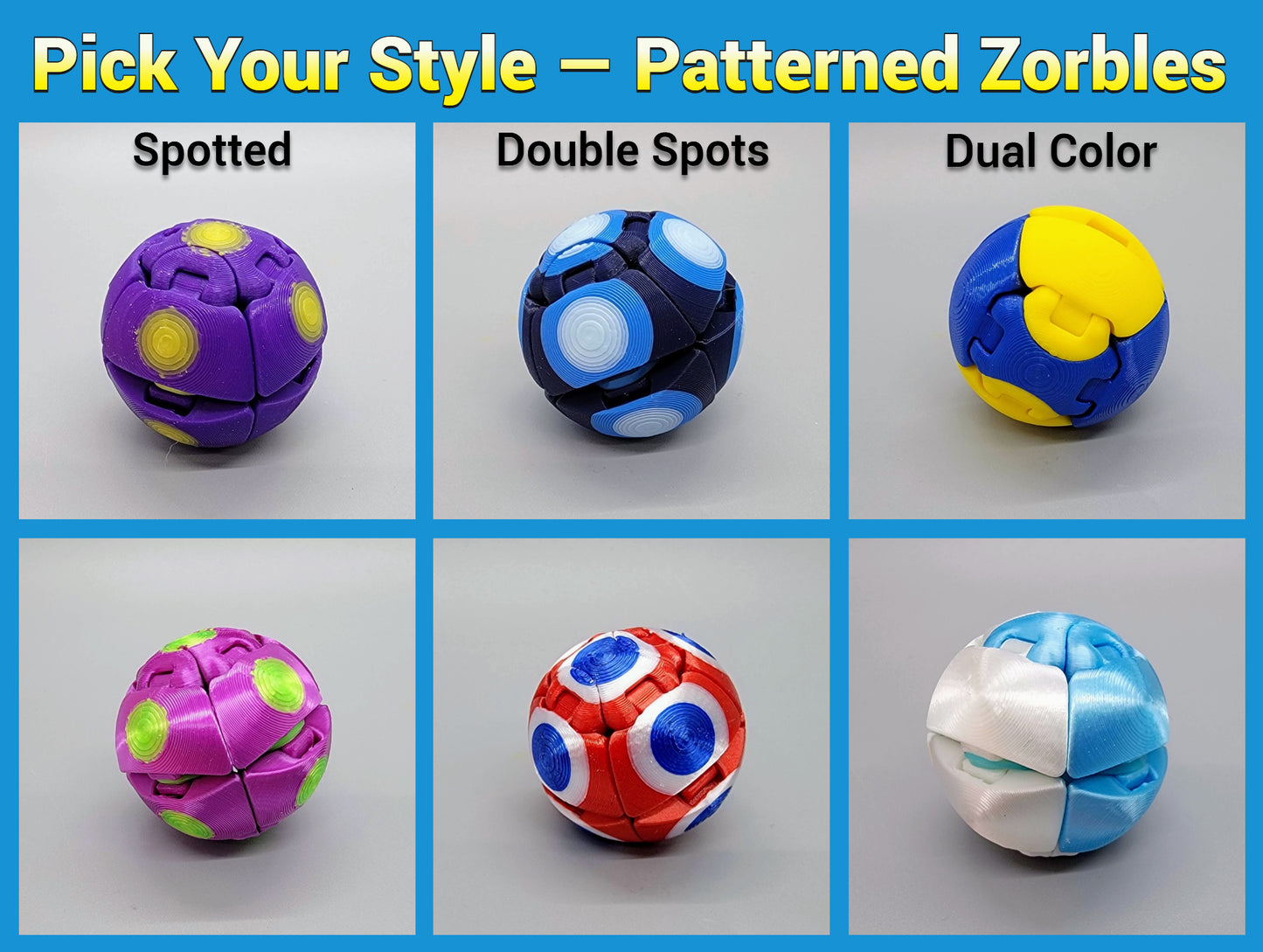 Custom Zorbles – Click Fidget Ball Toy with Optional Case