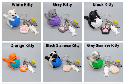 Kitty Fidget Straw Topper with Charm