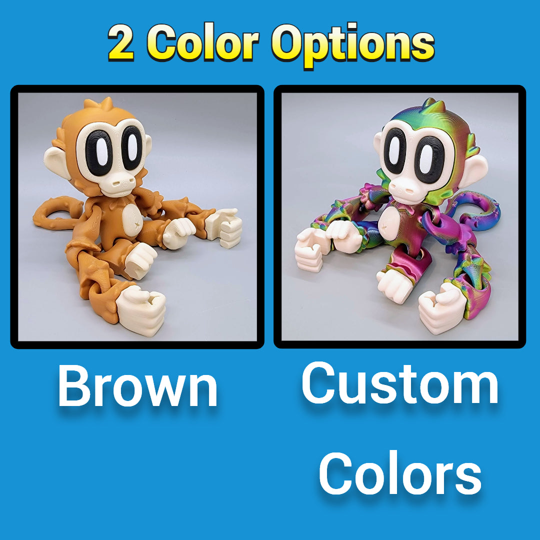 Articulated Blob Monkey Toy with Banana and Magnetic Leaves