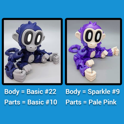 Articulated Blob Monkey Toy with Banana and Magnetic Leaves