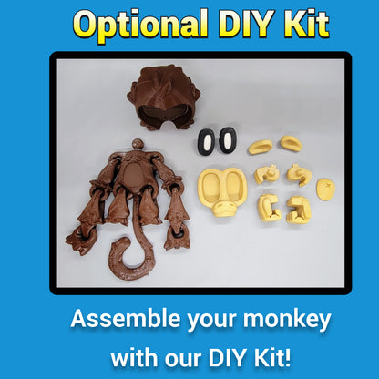Articulated Blob Monkey Toy with Banana and Magnetic Leaves