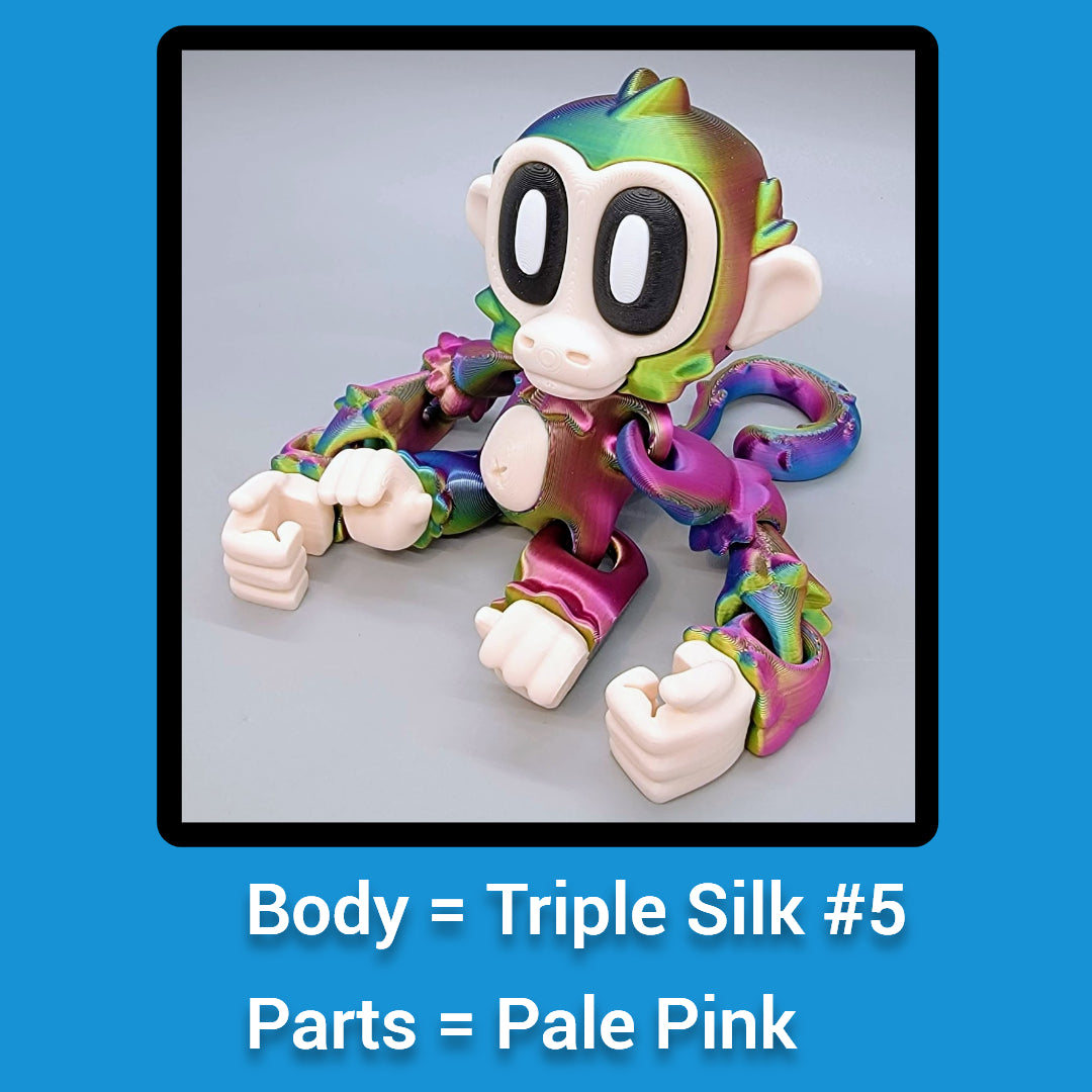 Articulated Blob Monkey Toy with Banana and Magnetic Leaves
