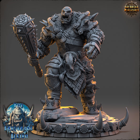 Boroth Cuchillacráneos – Miniatura de Señor de la Guerra Orco | Figura de TTRPG de 32 mm y 75 mm 