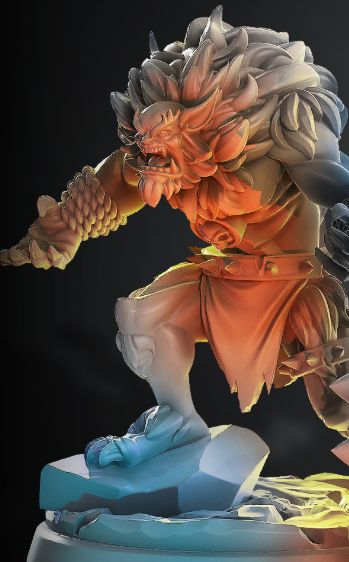 Bugbear Band resin miniature trio with weapons and armor in 32mm scale, Unarmed