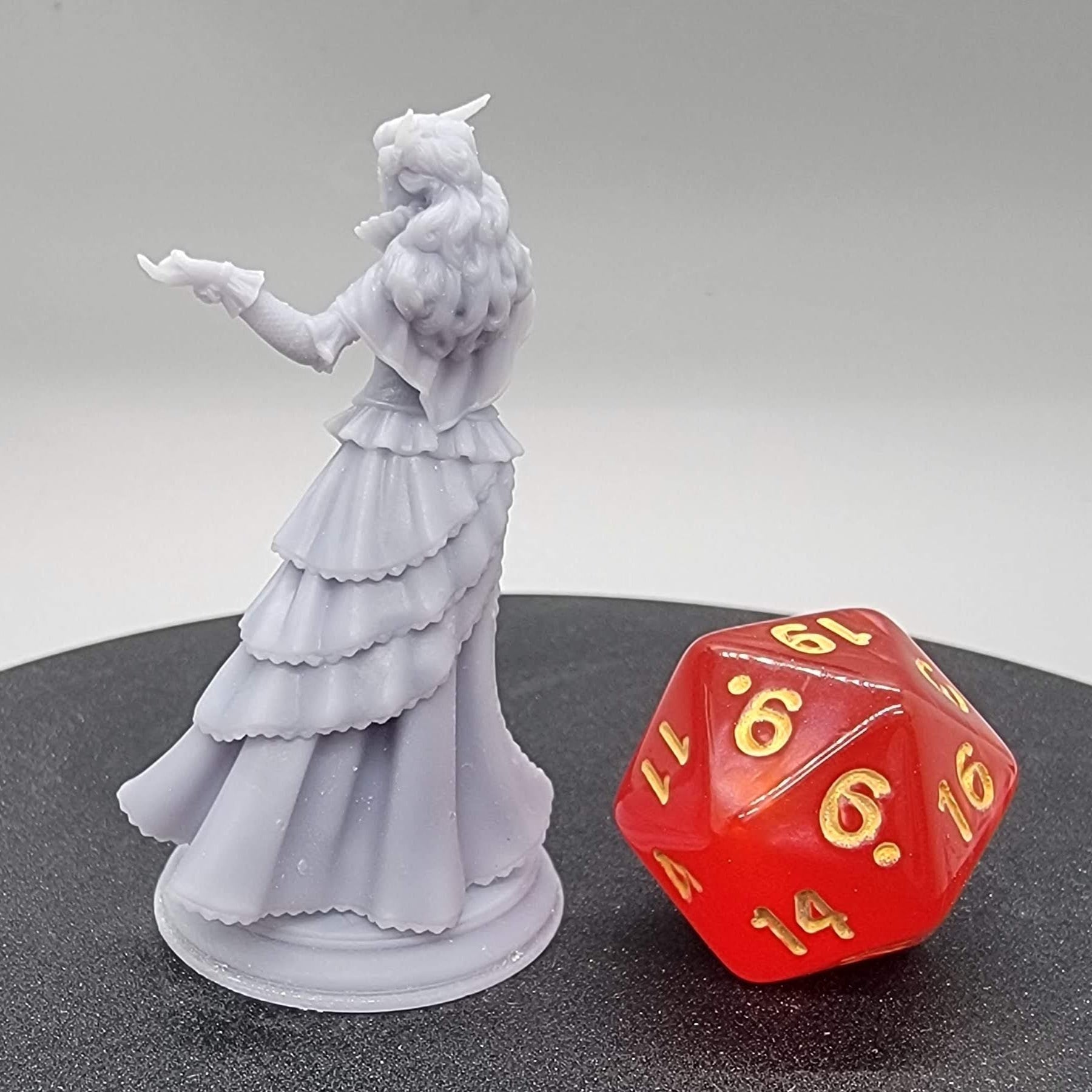 Carmine Duvall - Vampire Courtesan in 32mm scale assembled variant for TTRPG's by D&K Custom Prints - rear view