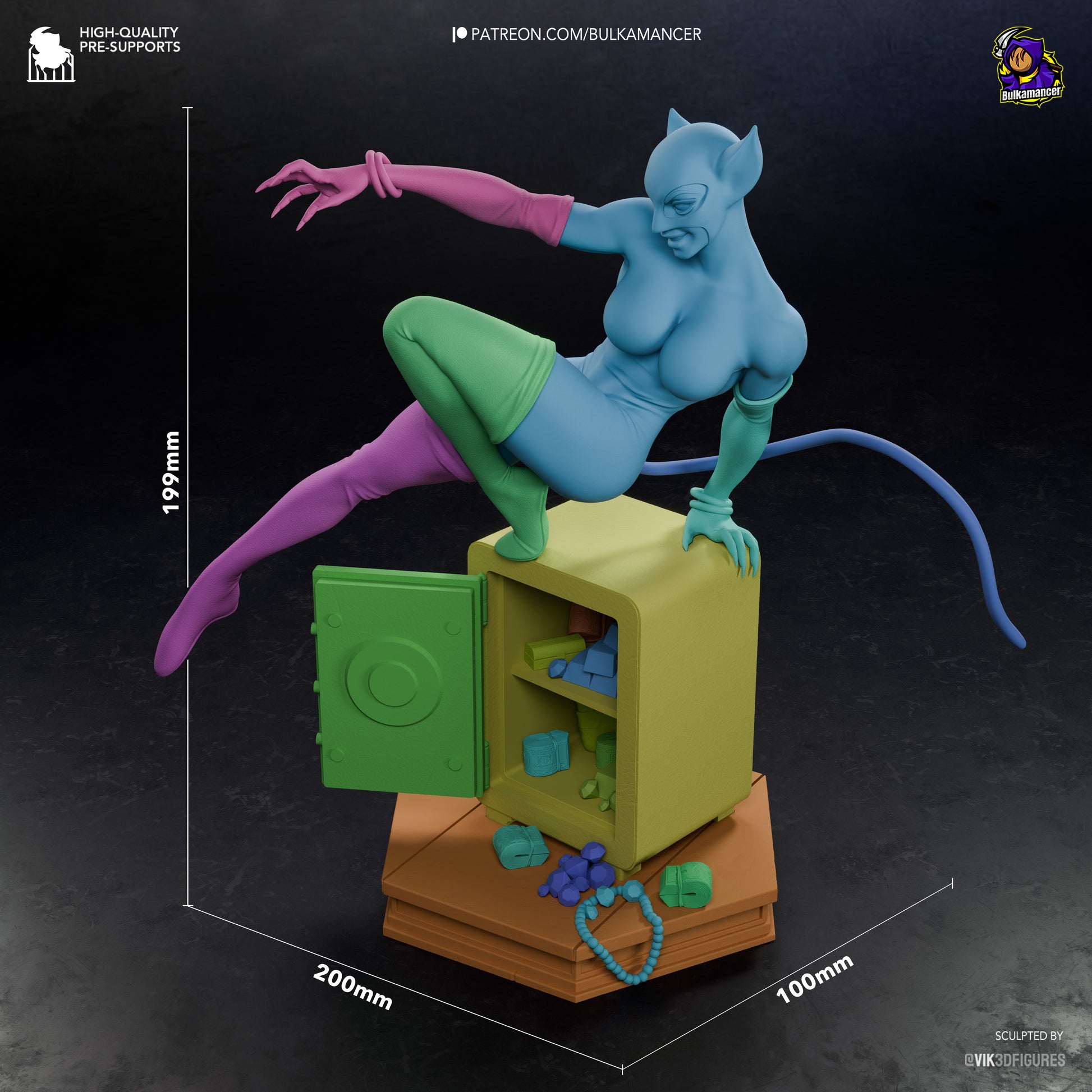 1:8 scale Catwoman statue dimensions and height measurement by Bulkamancer Sculpts