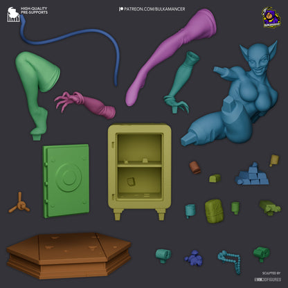3D print assembly guide for Catwoman Bulkamancer Sculpts showing modular keyed parts