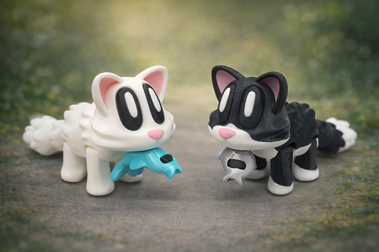 Blob Cat Magnetic Toy with Fish