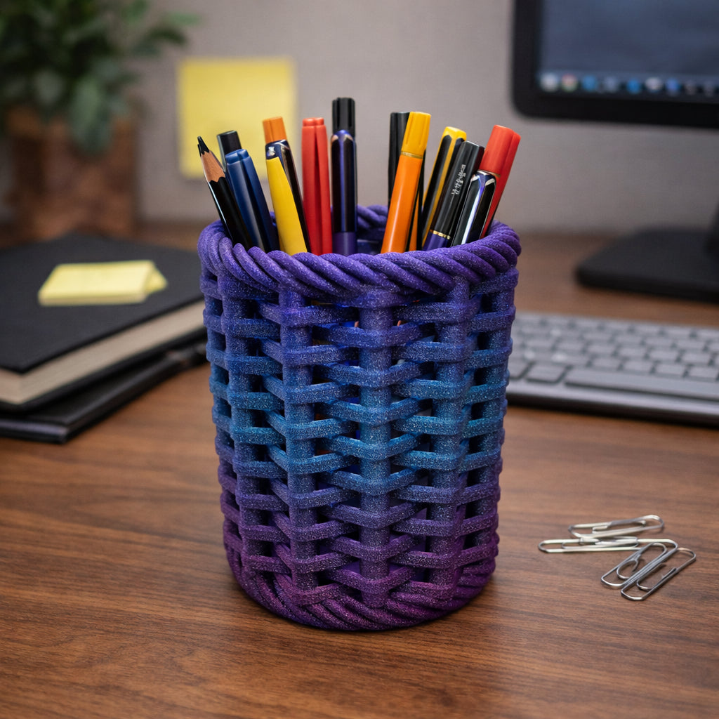 Basket Weave Pencil Holder