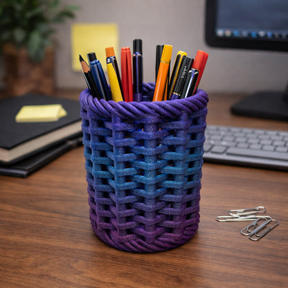 Basket Weave Pencil Holder