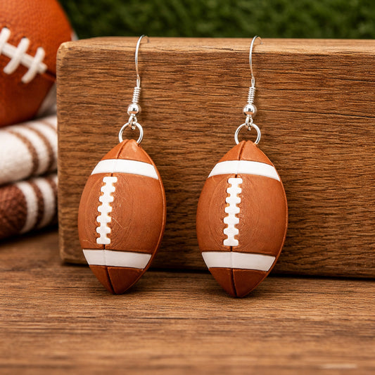 3D Football Earrings