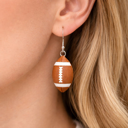 3D Football Earrings