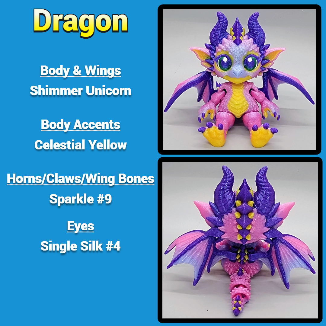 Custom Chibi Dragon Dolls - Articulated Toys