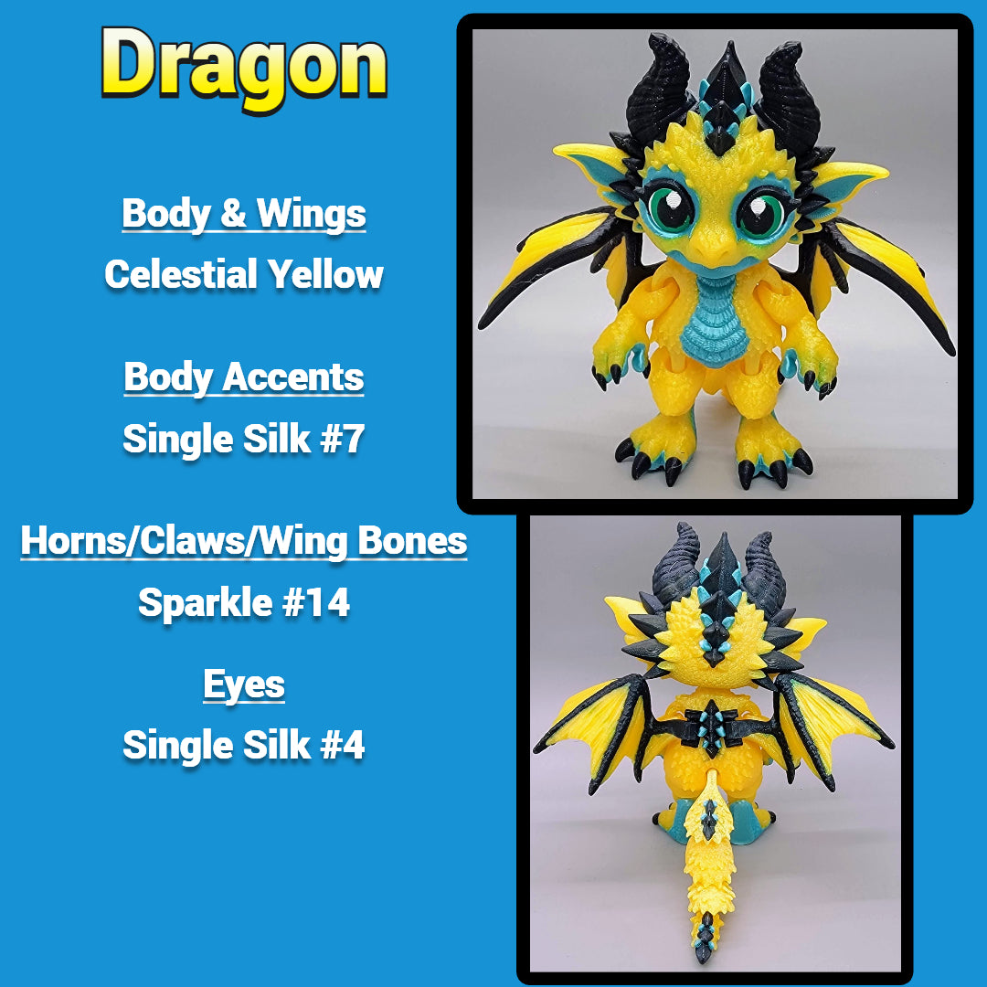 Custom Chibi Dragon Dolls - Articulated Toys