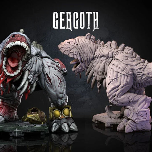 Gergoth painted resin monster miniature on base