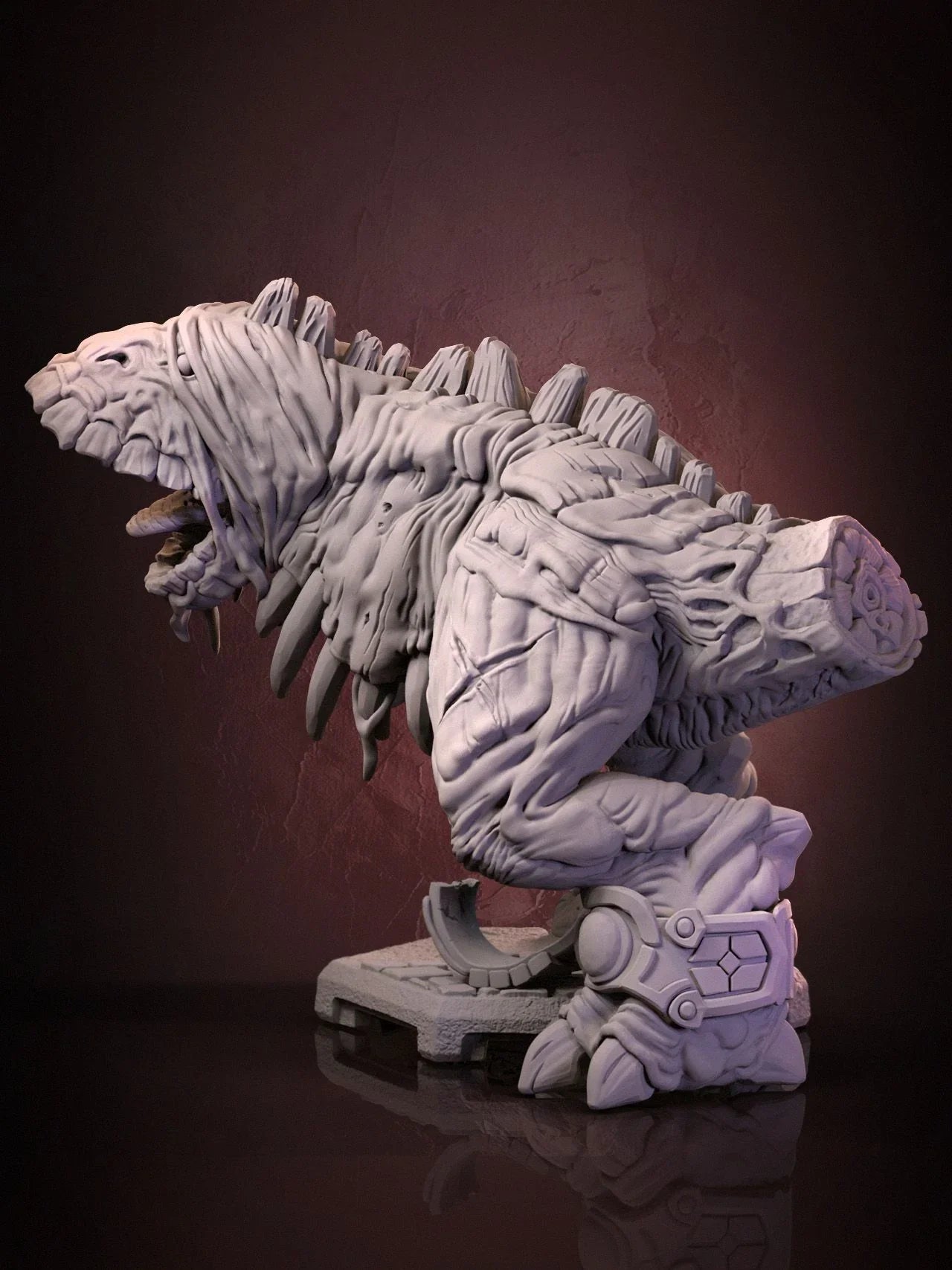 Side view of Gergoth gray resin print