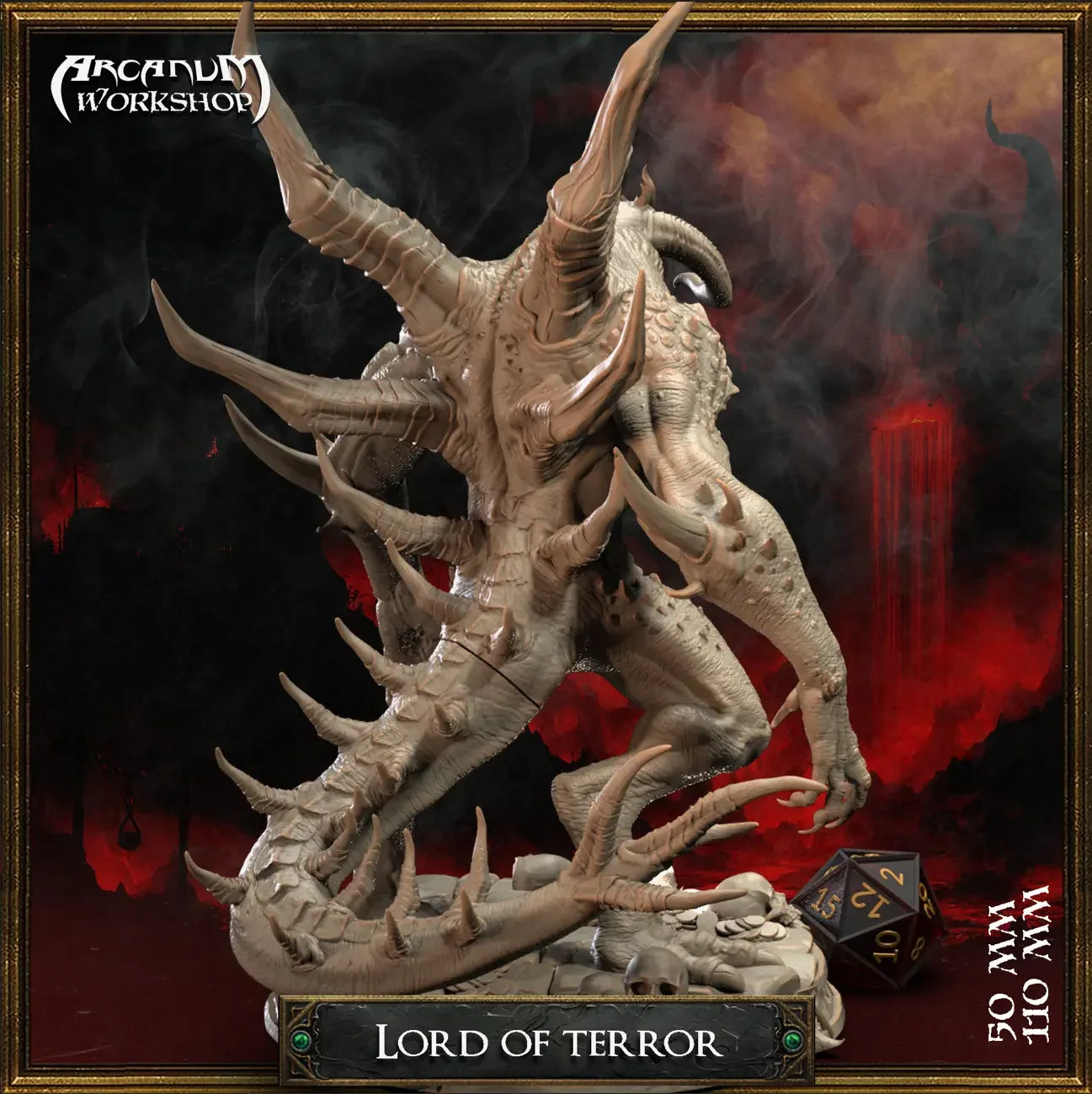 Lord of Terror back view showing spiny tail, barbs, and twisted demon anatomy
