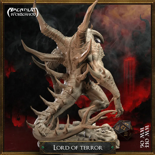 Lord of Terror back view showing spiny tail, barbs, and twisted demon anatomy
