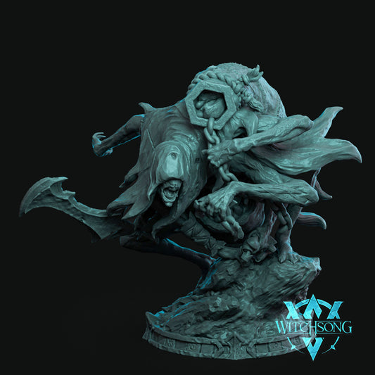 Corpse Harvester huge 3x3 undead boss monster miniature and 100mm bust for D&D, Pathfinder, display, and painting – D&K Custom Prints