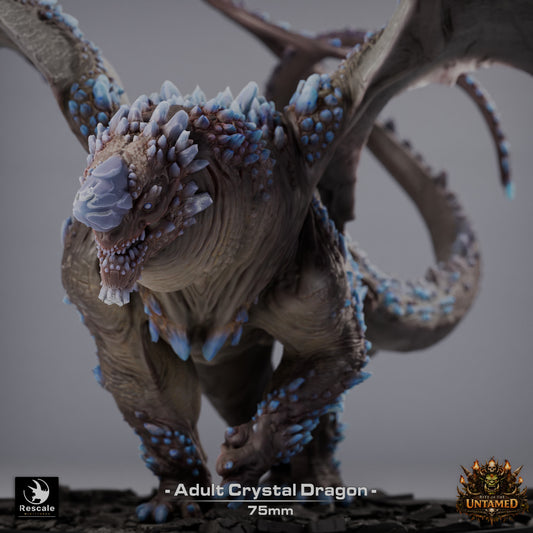 Adult Crystal Dragon resin miniature 32mm scale dragon boss on 75mm base