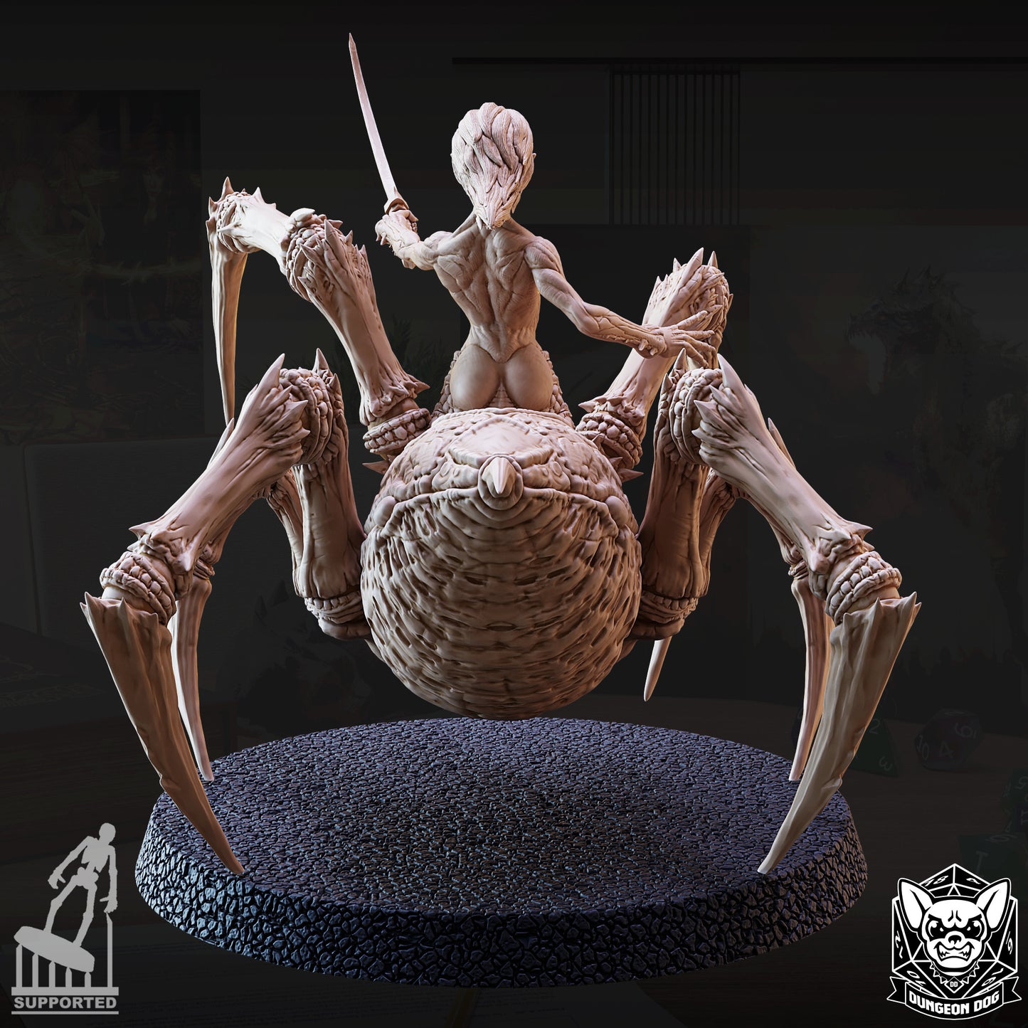 Drider - Half-Drow Resin Miniature