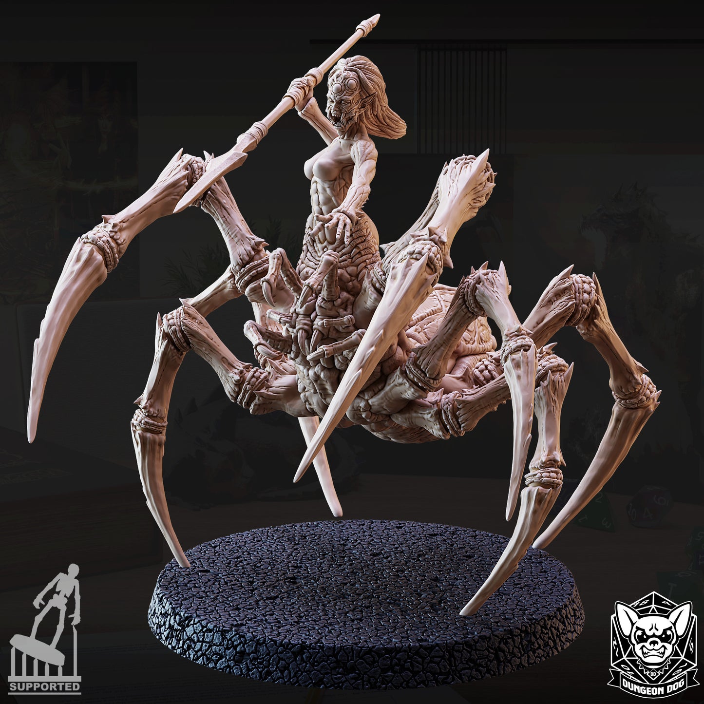 Drider - Half-Drow Resin Miniature