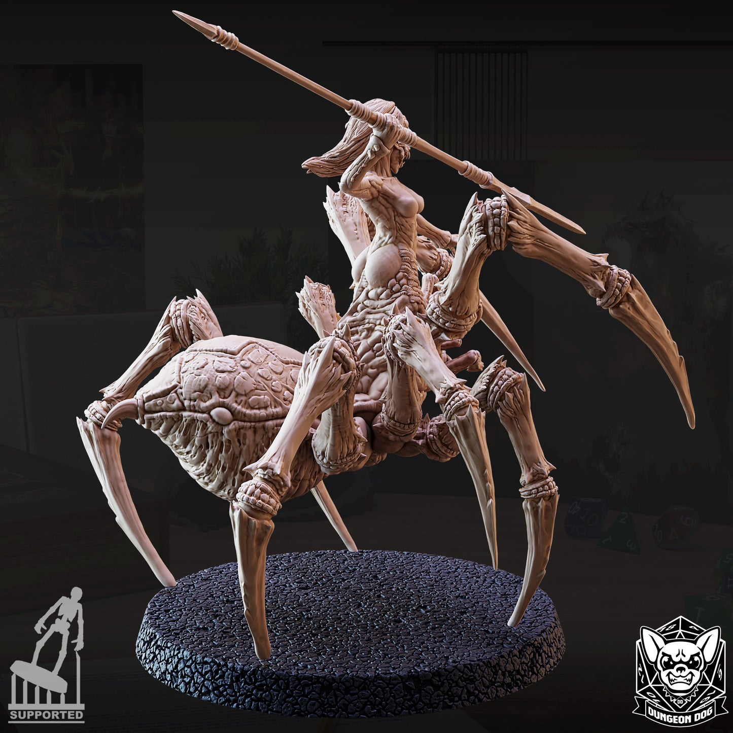 Drider - Half-Drow Resin Miniature