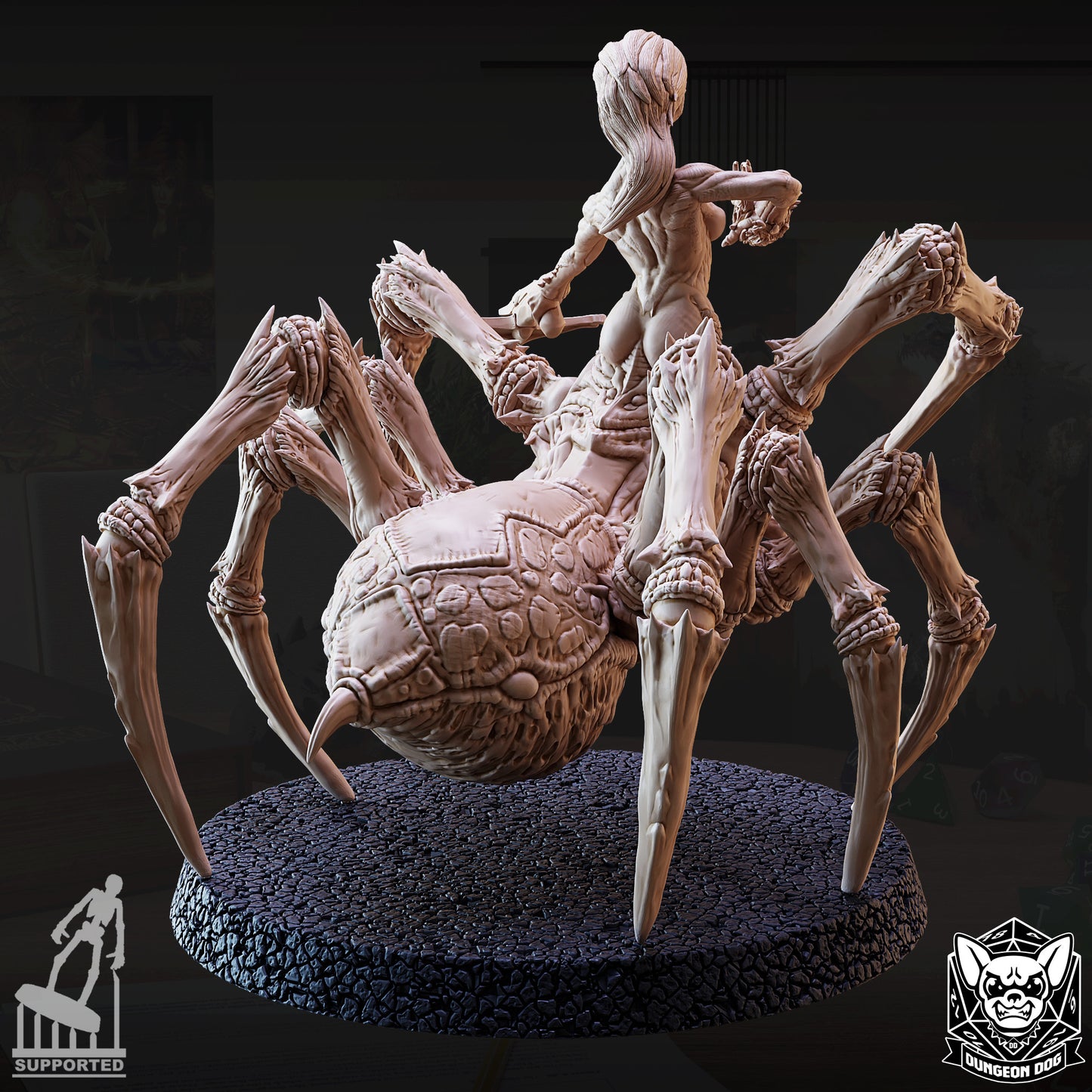 Drider - Half-Drow Resin Miniature