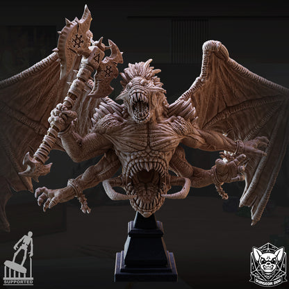 Klurichir Demon Lord Bust 3D printed resin statue for collectors and painters by D&K Custom Prints.